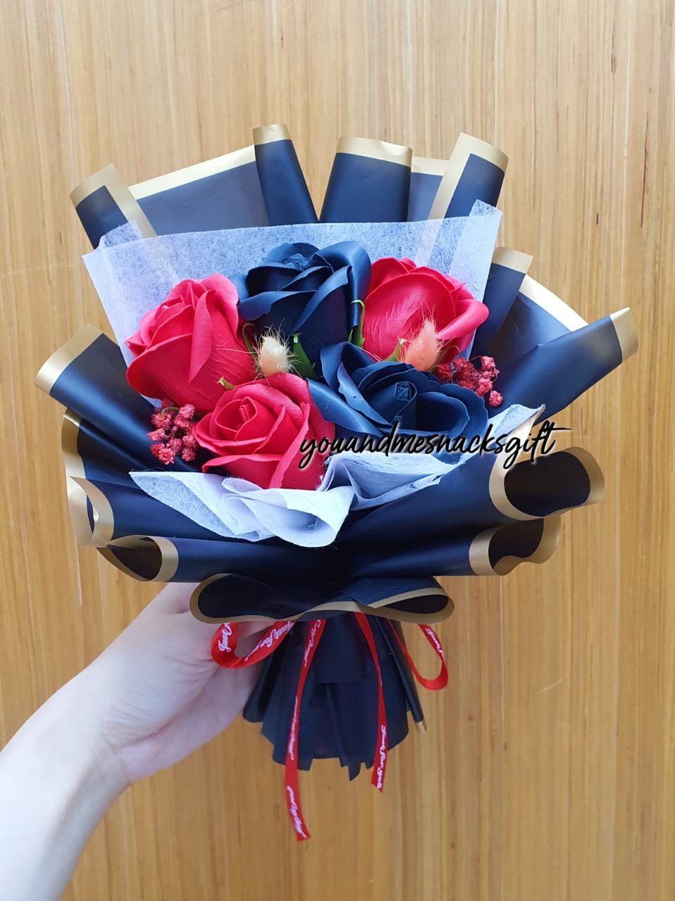 迷你5朵肥皂玫瑰花束
